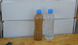 River water - before and after treatment.